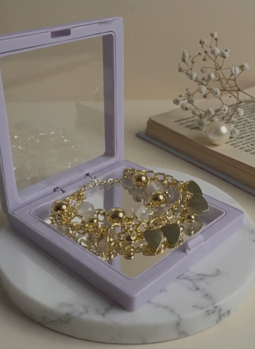 Gold Heart Charm Chain Bracelet