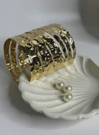 Hammered Gold Brass Statement Cuff