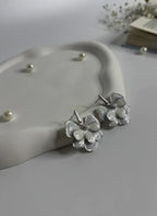 Petal Bloom Statement Earrings White