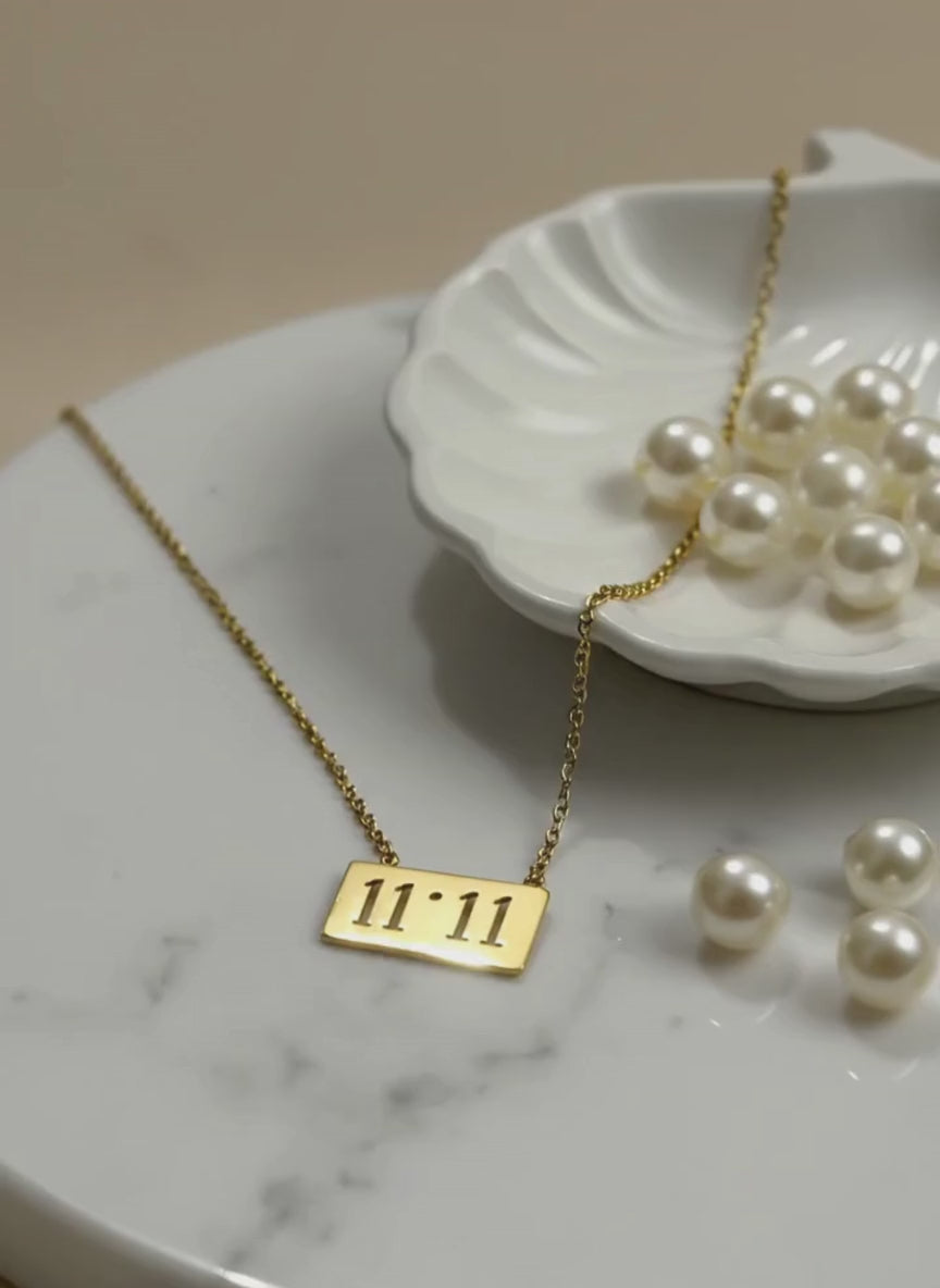 Golden 11:11 Manifestation Pendant Necklace