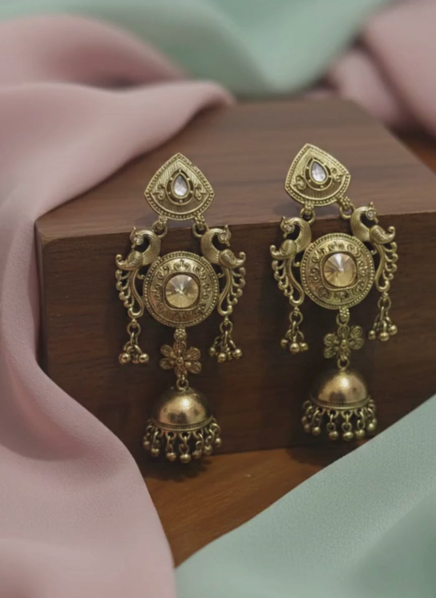 Gold-Tone Jhumki Earrings