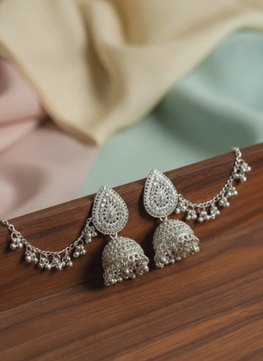 Royal Stone Bahubali Jhumki Earrings