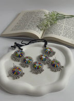 Rangoli Disc Oxidised Choker Set