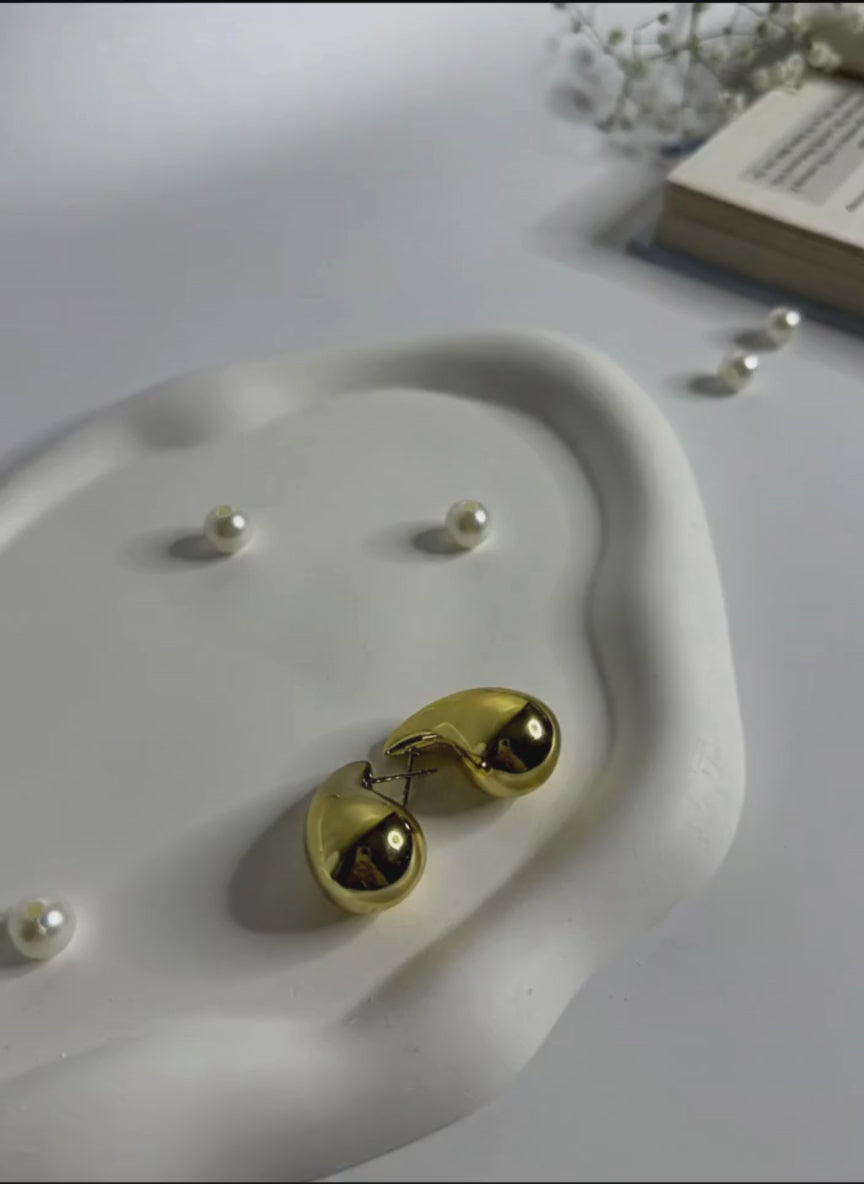 Golden Teardrop Statement Earrings