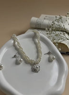 Pearl Round Necklace & Earring Set