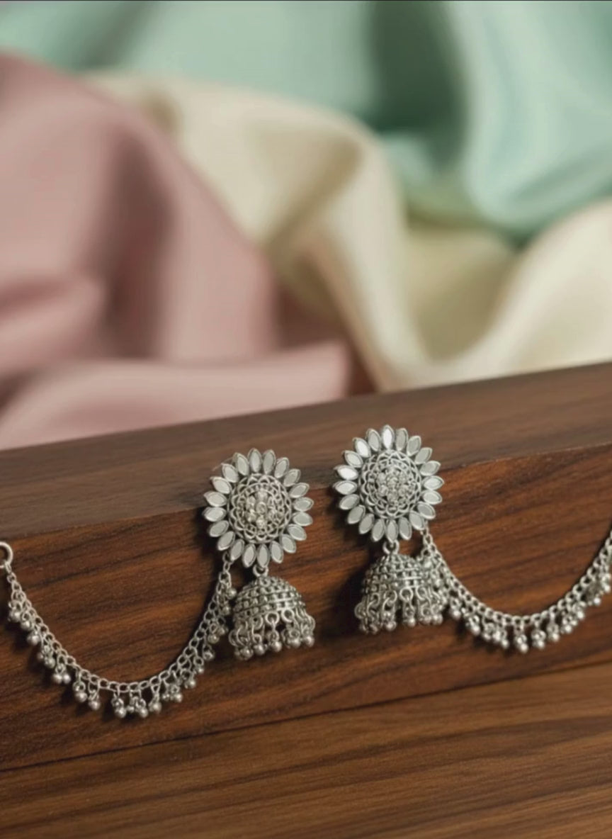 Classic Stone Bahubali Jhumki Earrings