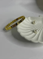 Anti-Tarnish Gold Stud Detail Bangle