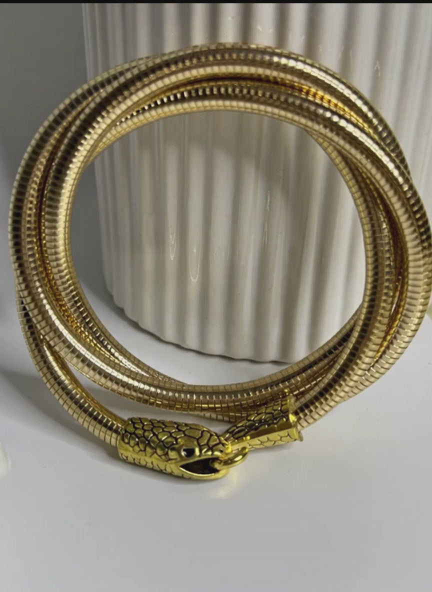 Multi-Layer Snake Chain Bracelet Gold