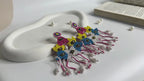 Handmade Beaded Floral Pearl Dangler Earrings