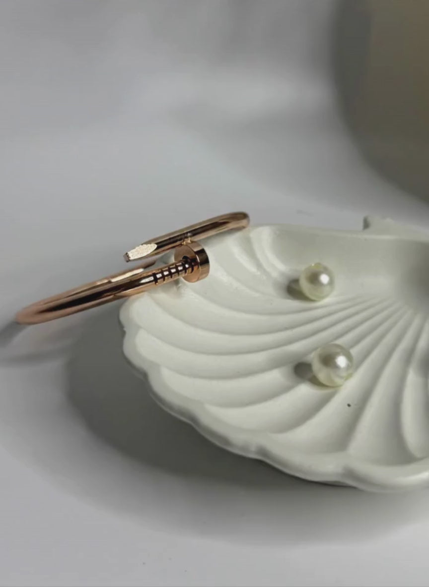 Anti-Tarnish Nail Cuff Bracelet Rose Gold