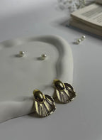 Golden Shell Fold Earrings