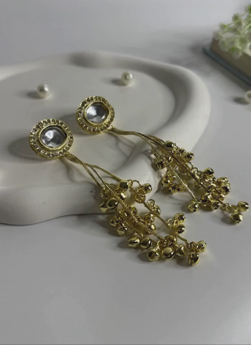 Kashmiri Gold Bead Danglers