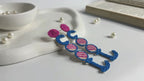 Handmade Beaded COOL Letter Drop Earrings