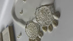 Handmade Lace Disc Shell Drop Earrings White