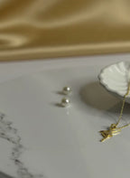 Golden Ballet Dancer Pendant Necklace