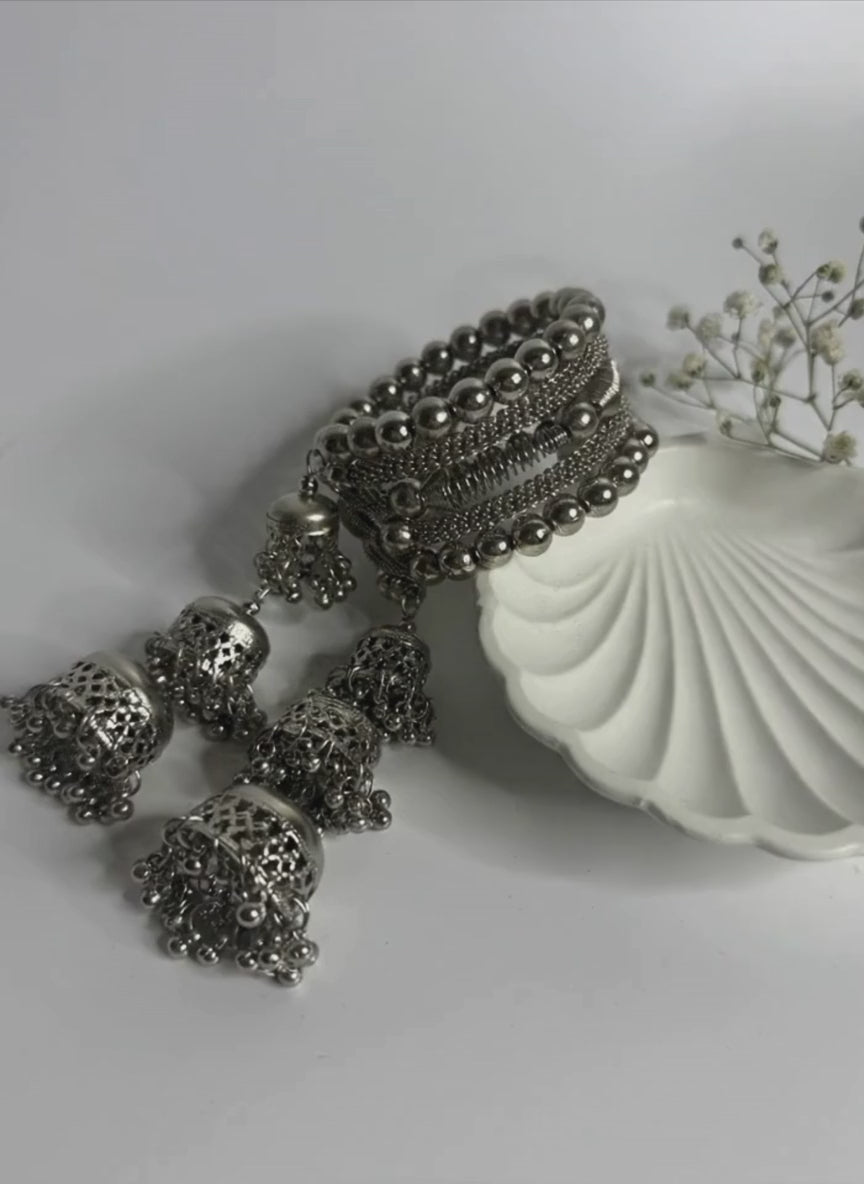 Spiral Bead Oxidised Bracelet