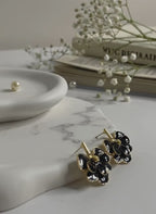 Petal Bloom Statement Earrings Black